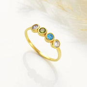 Minimalist Round birthstone ring